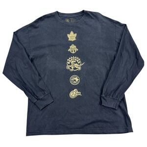 OVO x Toronto Raptors T-Shirt Men's Large Black Crewneck Drake Night Long Sleeve